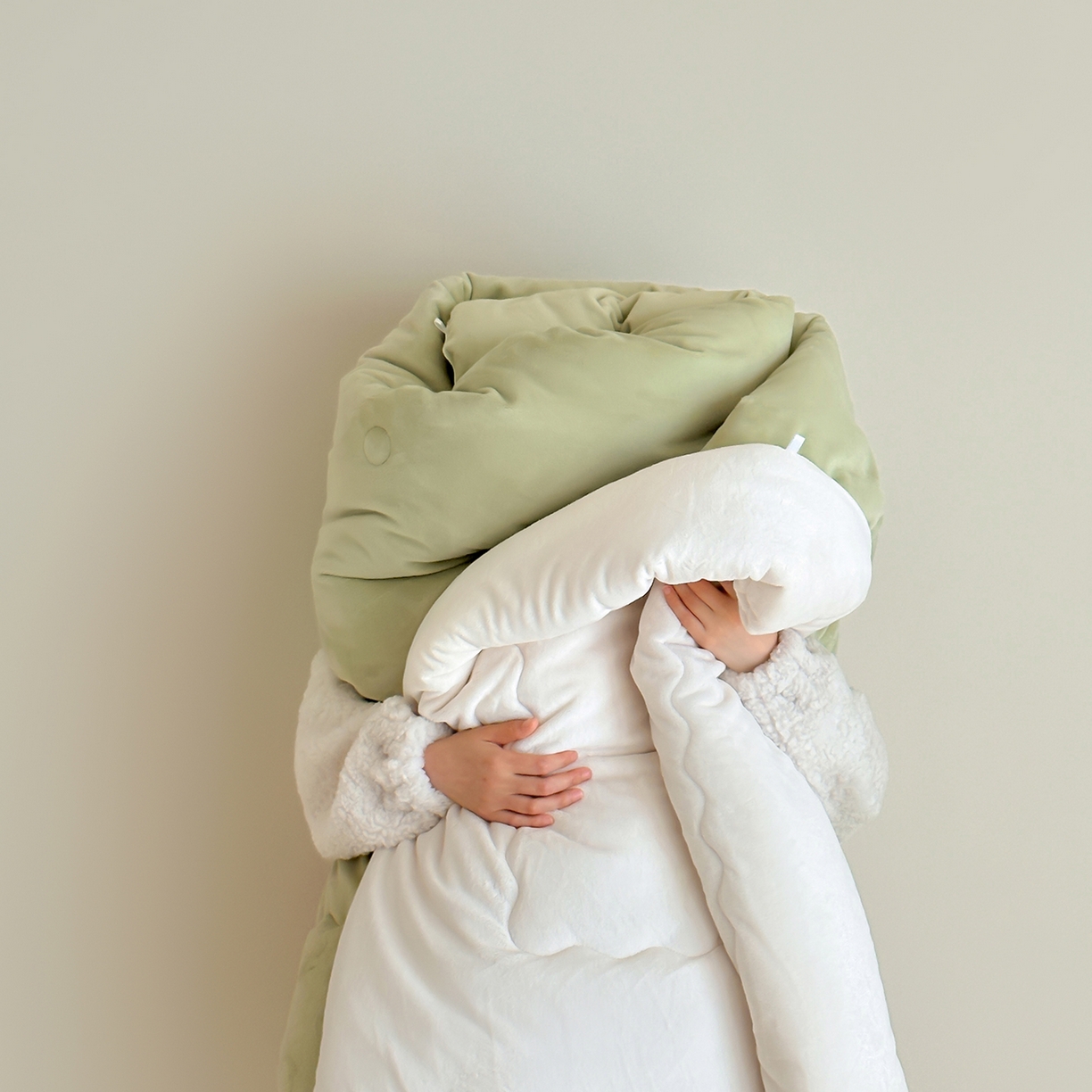 三味舒屋 2025新款舒芙蕾双面云丝绒懒人被（所有券叠加后不低于198/248元）  被子被芯 浅绿奶白