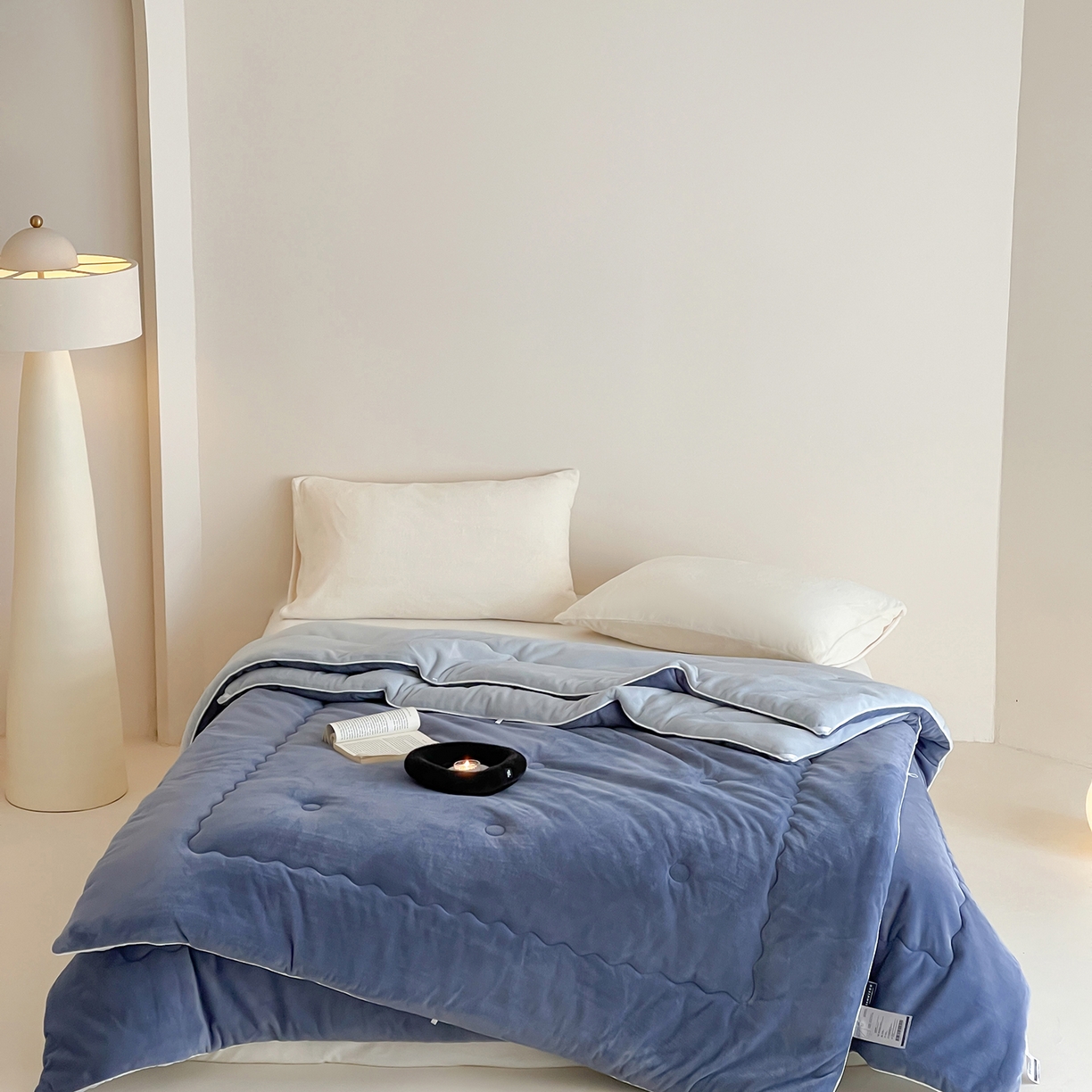 91家纺网 家纺一手货源 找家纺 三味舒屋 2025新款舒芙蕾双面云丝绒懒人被（所有券叠加后不低于198/248元）  被子被芯 风暴蓝灰