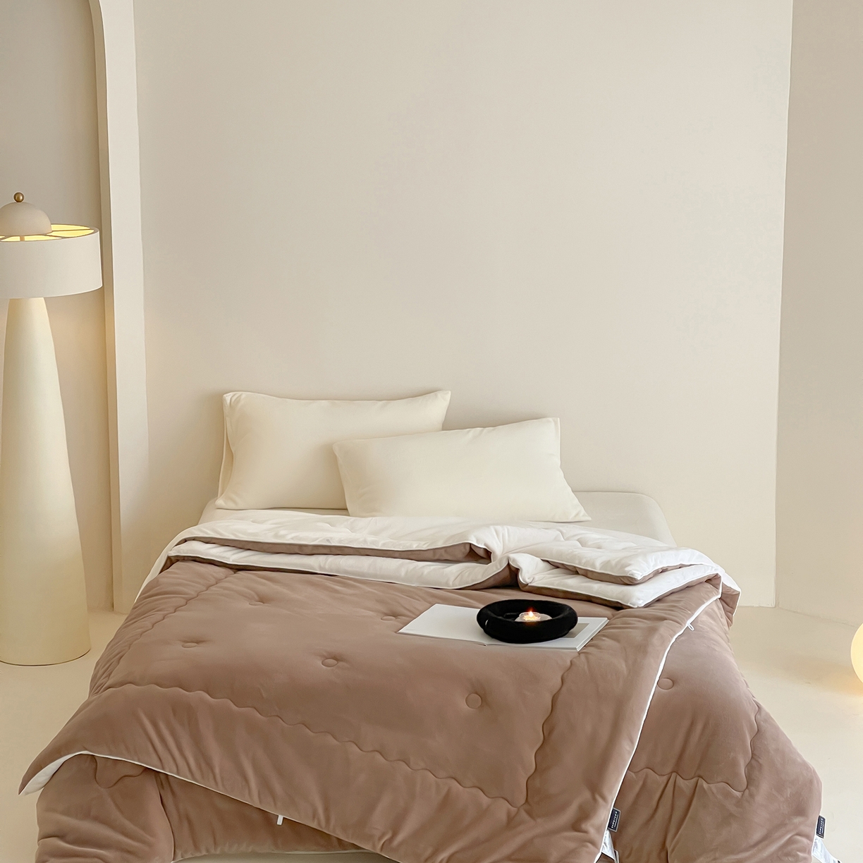 91家纺网 家纺一手货源 找家纺 三味舒屋 2025新款舒芙蕾双面云丝绒懒人被（所有券叠加后不低于198/248元）  被子被芯 米咖奶油