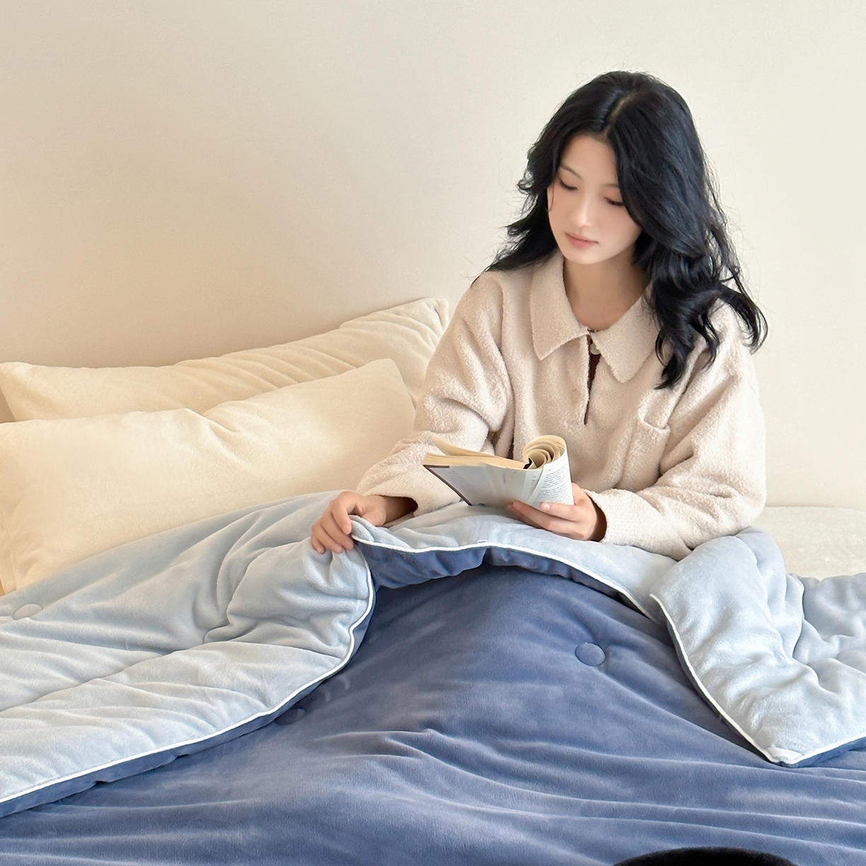 91家纺网 家纺一手货源 找家纺 （总）三味舒屋 2025新款舒芙蕾双面云丝绒懒人被（所有券叠加后不低于198/248元）