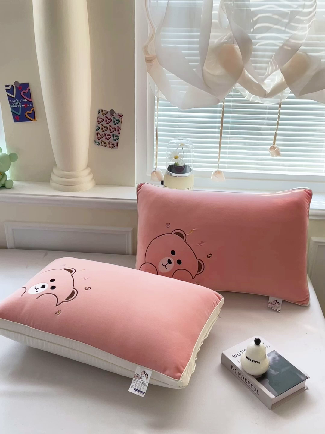 91家纺网 家纺一手货源 找家纺 （总）亦帆枕芯 2025新款加厚宝宝绒刺绣枕48x74cm羽丝棉枕头枕芯