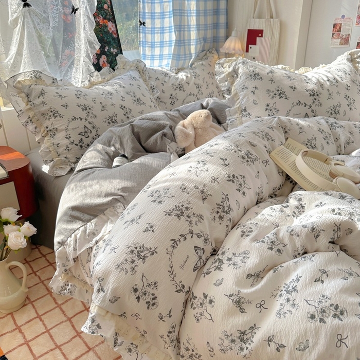 91家纺网 家纺一手货源 找家纺 （总）阿曼达 2025新款法式双边印花花边款四件套