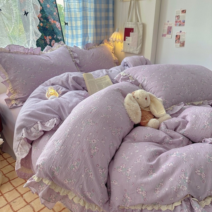 91家纺网 家纺一手货源 找家纺 （总）阿曼达 2025新款法式双边印花花边款四件套