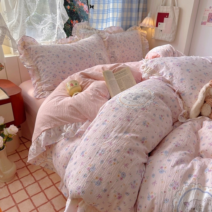 91家纺网 家纺一手货源 找家纺 （总）阿曼达 2025新款法式双边印花花边款四件套