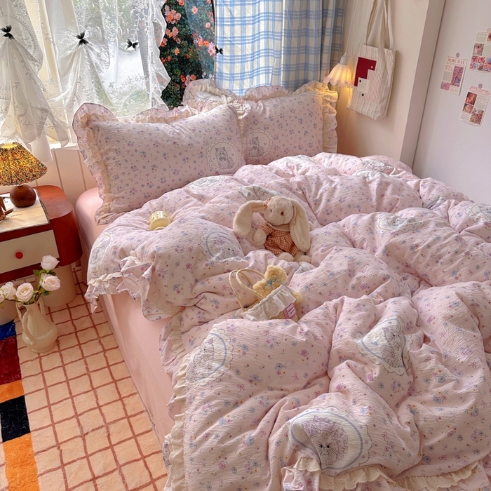 91家纺网 家纺一手货源 找家纺 （总）阿曼达 2025新款法式双边印花花边款四件套