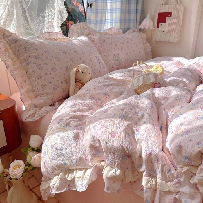 91家纺网 家纺一手货源 找家纺 （总）阿曼达 2025新款法式双边印花花边款四件套