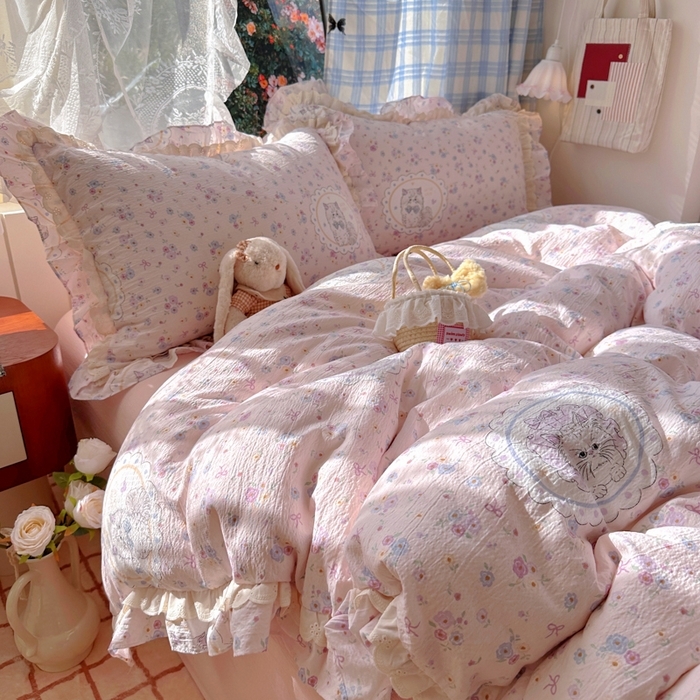 91家纺网 家纺一手货源 找家纺 （总）阿曼达 2025新款法式双边印花花边款四件套