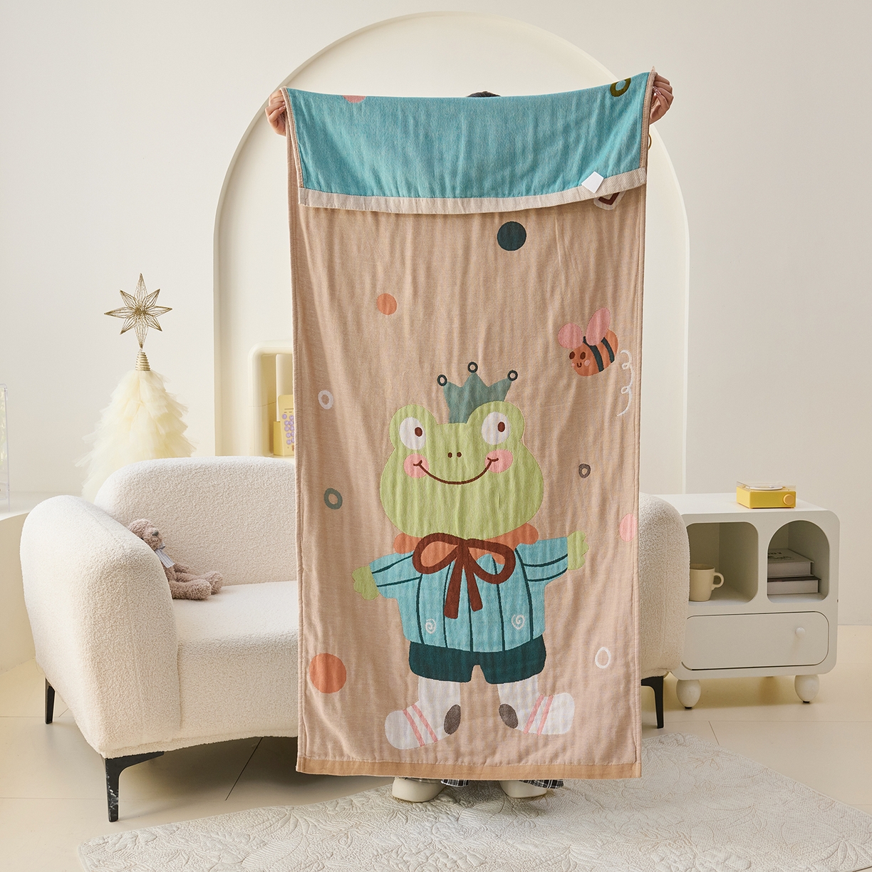 91家纺网 家纺一手货源 找家纺 （总）棠薇家纺 2025新款全棉纱布浴巾纯棉浴巾时尚卡通色织提花四季加大浴巾擦身巾