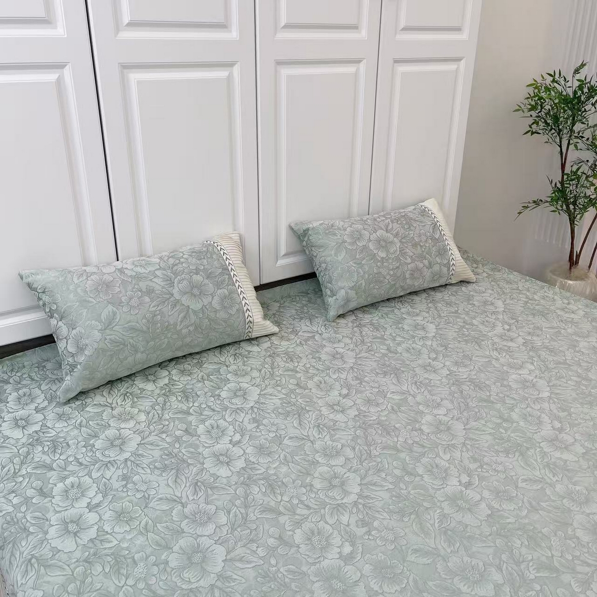 91家纺网 家纺一手货源 找家纺 （总）暖木杨 2025新款（闲时花影专拍枕套一对）40*70