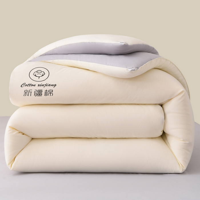91家纺网 家纺一手货源 找家纺 瑶瑶家居 2025新款水冼棉新疆棉花被被子被芯 棉花-白+灰
