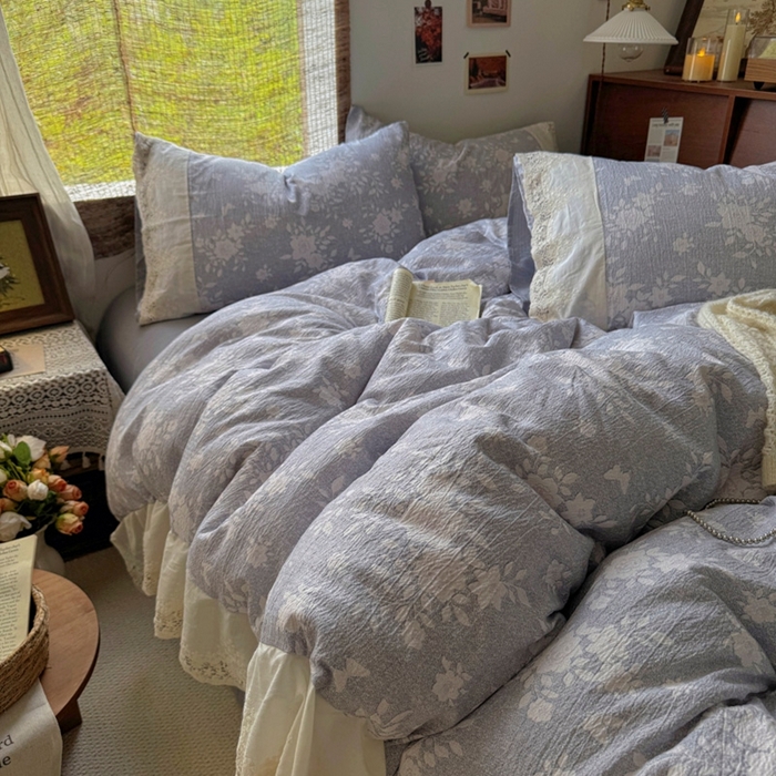 91家纺网 家纺一手货源 找家纺 （总）阿曼达 2025新款法式复古印花花边款四件套