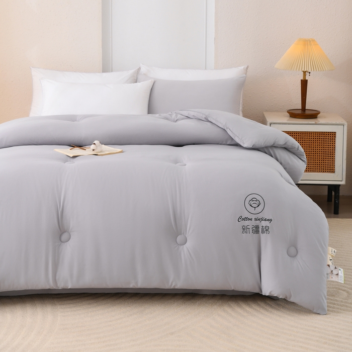 91家纺网 家纺一手货源 找家纺 寝美资家居 2025新款水冼棉新疆棉花被被子被芯 棉花-灰