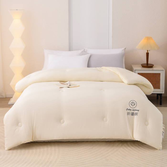 91家纺网 家纺一手货源 找家纺 寝美资家居 2025新款水冼棉新疆棉花被被子被芯 棉花-白
