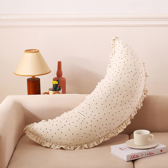 91家纺网 家纺一手货源 找家纺 （总）金牛枕芯 2025新款全棉棉麻花边月亮抱枕枕头枕芯