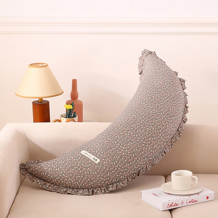 91家纺网 家纺一手货源 找家纺 （总）金牛枕芯 2025新款全棉棉麻花边月亮抱枕枕头枕芯