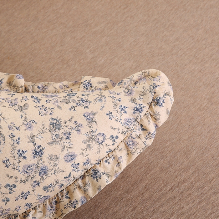 91家纺网 家纺一手货源 找家纺 金牛枕芯 2025新款全棉棉麻花边月亮抱枕枕头枕芯 南栀