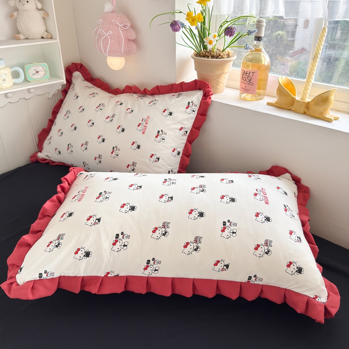 91家纺网 家纺一手货源 找家纺 星禾优选 2025新款三丽鸥加厚水洗双层纱花边款四件套 ky贩卖机