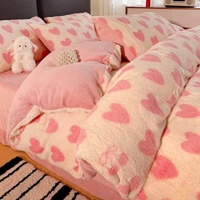 91家纺网 家纺一手货源 找家纺 （总）金梦拉 2025直播爆款A类加厚兔绒印花系列四件套