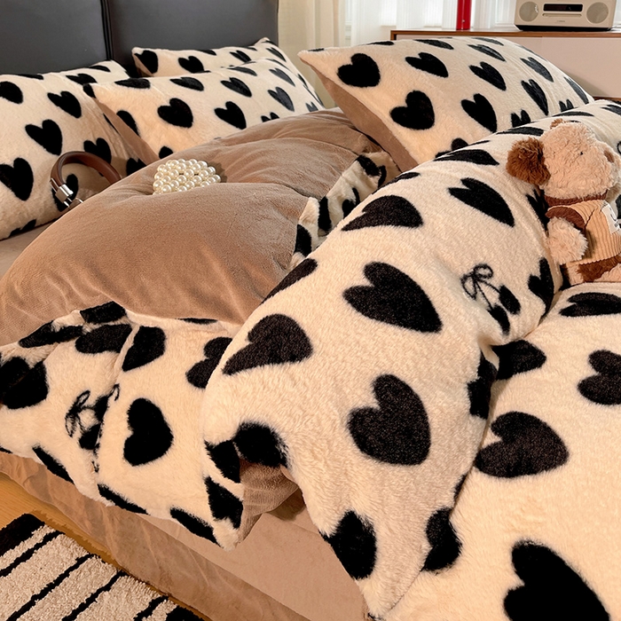 91家纺网 家纺一手货源 找家纺 （总）金梦拉 2025直播爆款A类加厚兔绒印花系列四件套