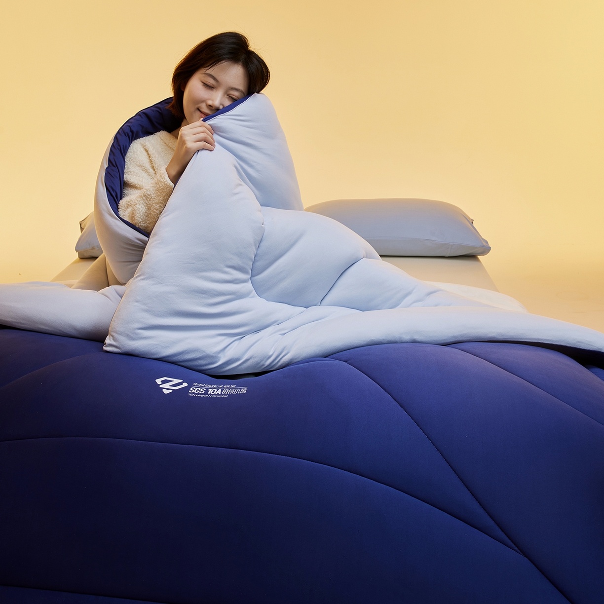 91家纺网 家纺一手货源 找家纺 （总）玛德琳 2025新款10A中科抗菌深睡云朵被子被芯-无影图