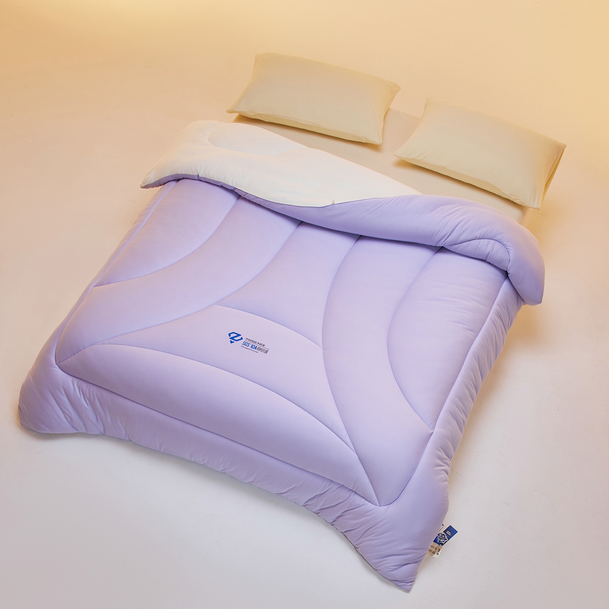 91家纺网 家纺一手货源 找家纺 玛德琳 2025新款10A中科抗菌深睡云朵被子被芯-无影图 雾山紫