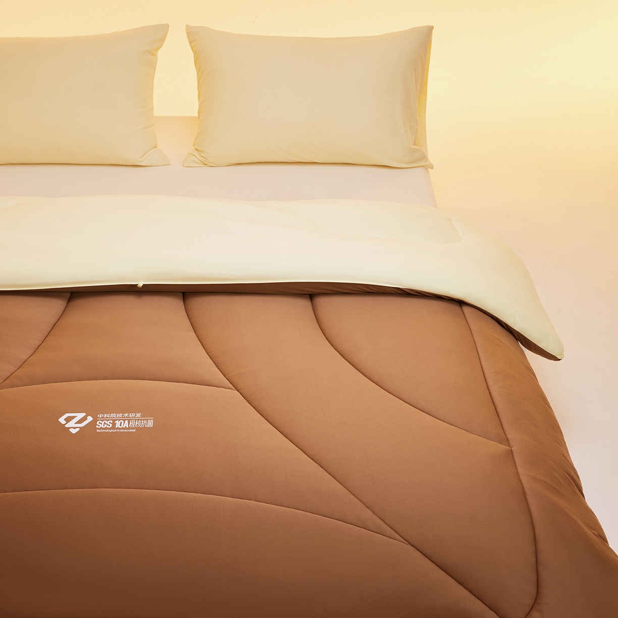 91家纺网 家纺一手货源 找家纺 玛德琳 2025新款10A中科抗菌深睡云朵被子被芯-无影图 摩卡慕斯