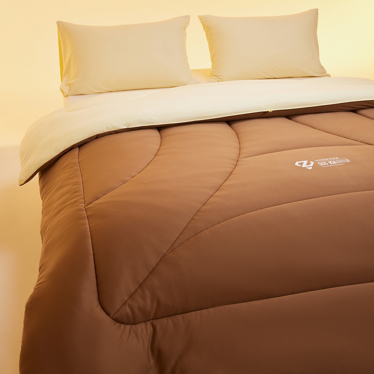 91家纺网 家纺一手货源 找家纺 玛德琳 2025新款10A中科抗菌深睡云朵被子被芯-无影图 摩卡慕斯