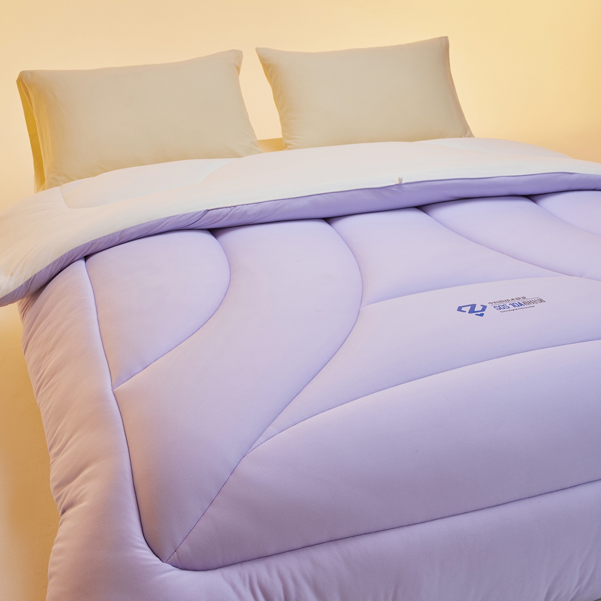 91家纺网 家纺一手货源 找家纺 玛德琳 2025新款10A中科抗菌深睡云朵被子被芯-无影图 雾山紫