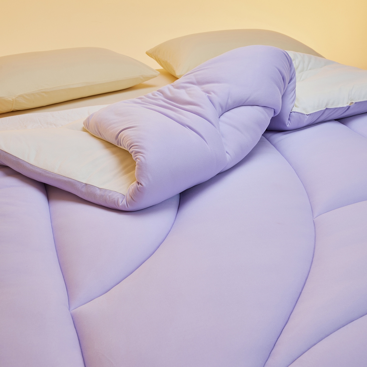 91家纺网 家纺一手货源 找家纺 玛德琳 2025新款10A中科抗菌深睡云朵被子被芯-无影图 雾山紫