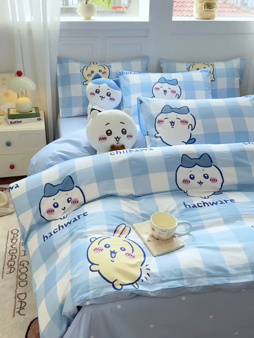 91家纺网 家纺一手货源 找家纺 （总）博雅 2025新款吉伊卡哇正版授权全棉卡通印花四件套