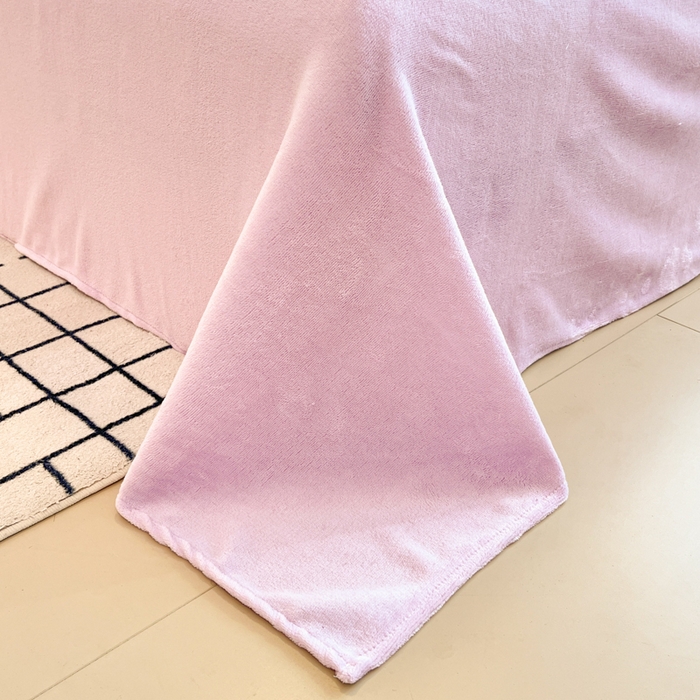 91家纺网 家纺一手货源 找家纺 柒月家居 2025新款时尚印花泡泡绒加厚保暖四件套套件 蝴蝶结紫