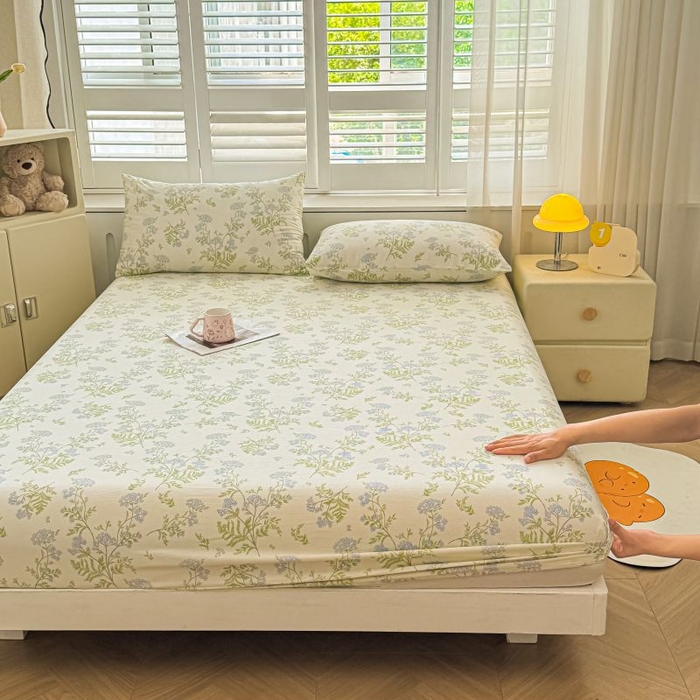 91家纺网 家纺一手货源 找家纺 名优家纺 2025新款12868全棉印花外贸床笠 麦兜