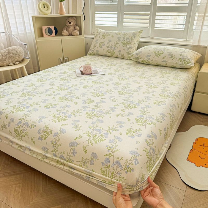 91家纺网 家纺一手货源 找家纺 名优家纺 2025新款12868全棉印花外贸床笠 麦兜