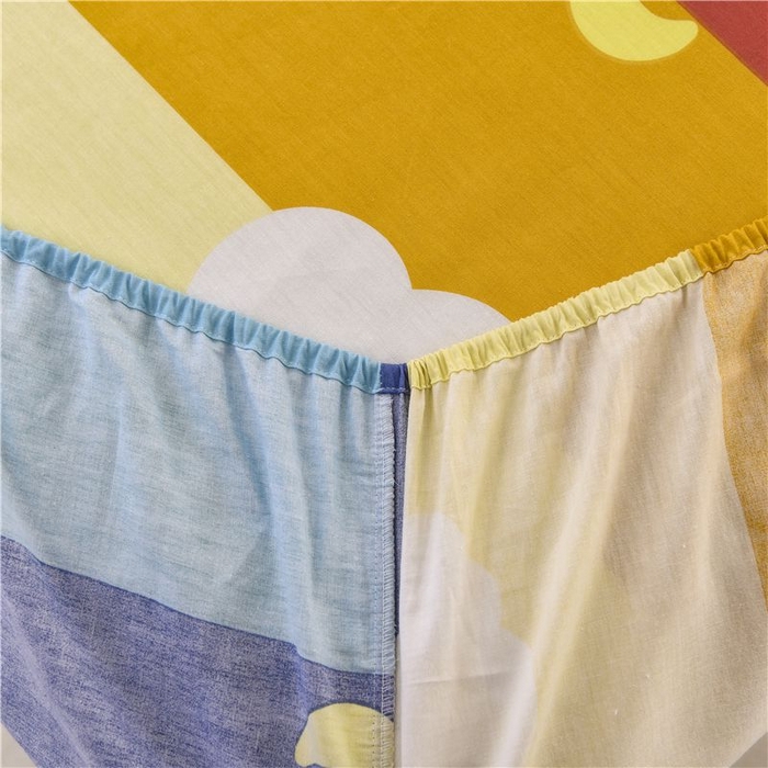 91家纺网 家纺一手货源 找家纺 名优家纺 2025新款12868全棉印花外贸床笠 满天星云