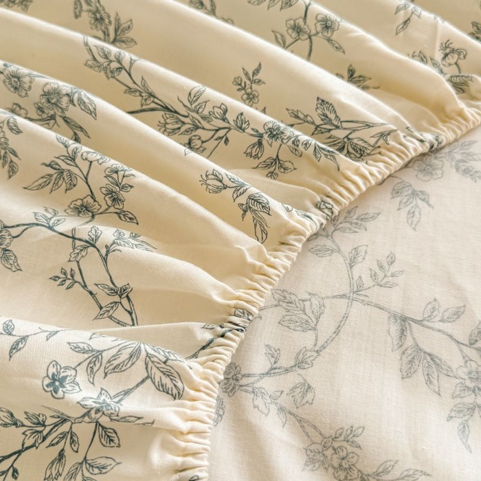 91家纺网 家纺一手货源 找家纺 名优家纺 2025新款12868全棉印花外贸床笠 满庭