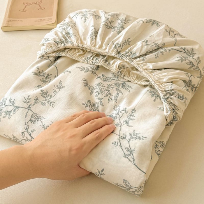 91家纺网 家纺一手货源 找家纺 名优家纺 2025新款12868全棉印花外贸床笠 满庭