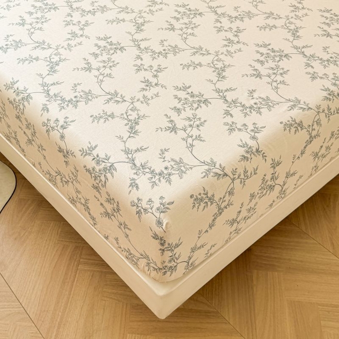 91家纺网 家纺一手货源 找家纺 名优家纺 2025新款12868全棉印花外贸床笠 满庭