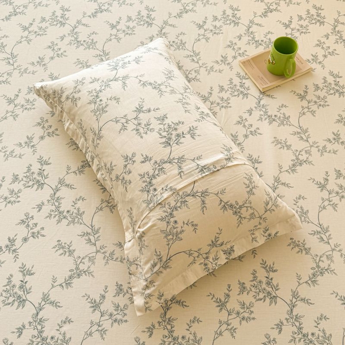 91家纺网 家纺一手货源 找家纺 名优家纺 2025新款12868全棉印花外贸床笠 满庭