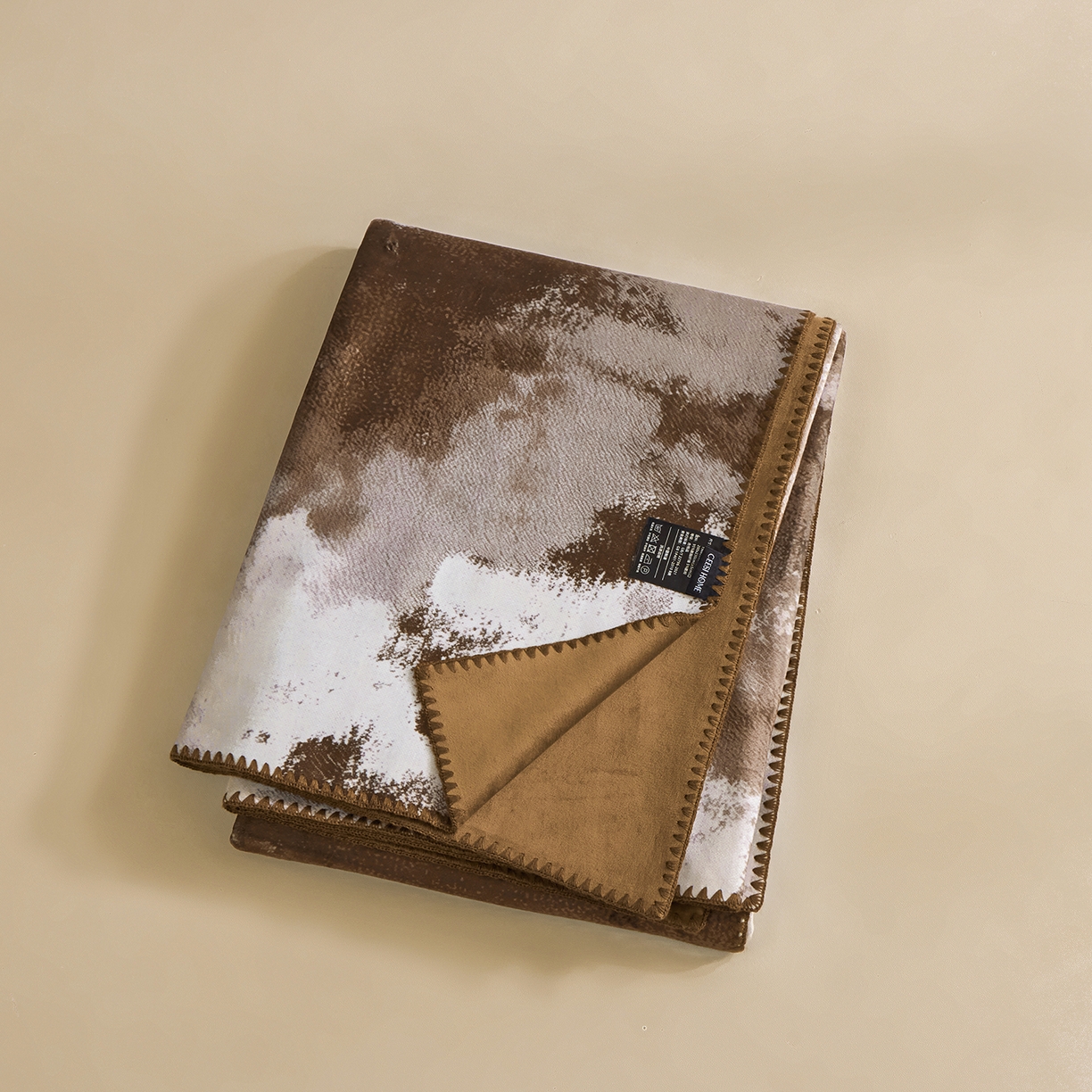 91家纺网 家纺一手货源 找家纺 （总）禧禾 2025新款300g氨超锦狐绒数码印花毛毯-