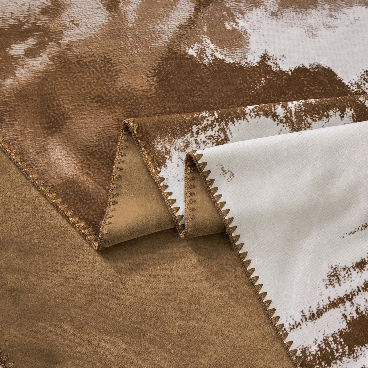 91家纺网 家纺一手货源 找家纺 （总）禧禾 2025新款300g氨超锦狐绒数码印花毛毯-