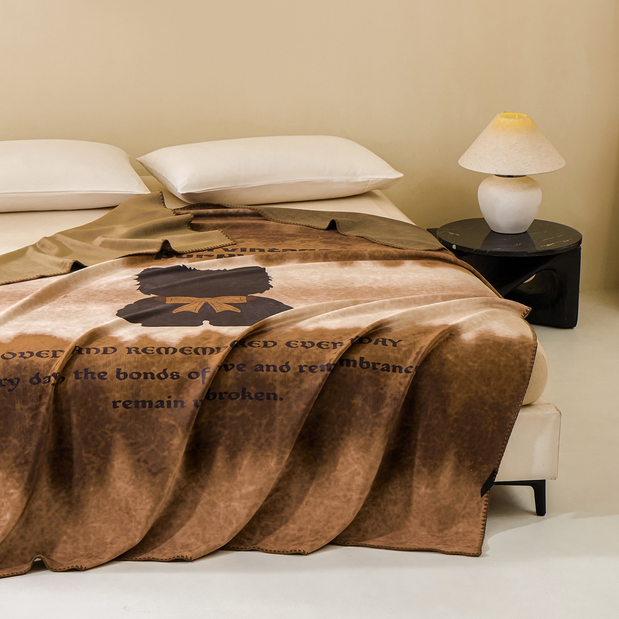 91家纺网 家纺一手货源 找家纺 （总）禧禾 2025新款300g氨超锦狐绒数码印花毛毯-布纹西高地