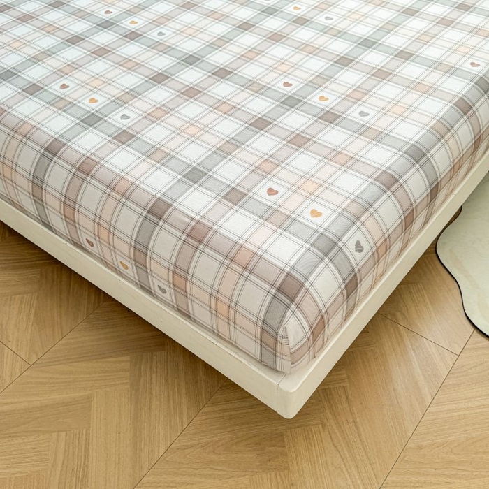 91家纺网 家纺一手货源 找家纺 名优家纺 2025新款12868全棉印花外贸床笠 拿铁米