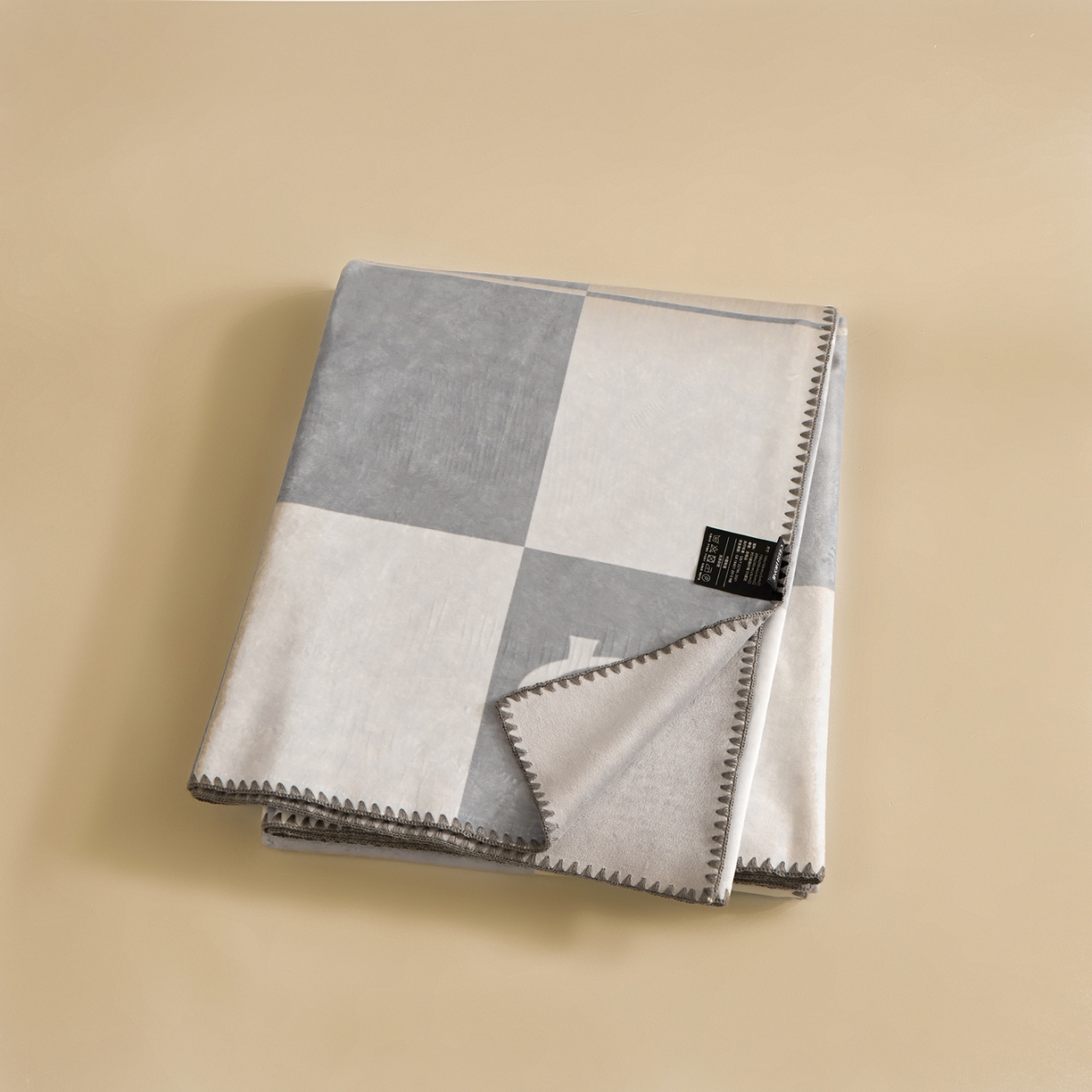 91家纺网 家纺一手货源 找家纺 （总）禧禾 2025新款300g氨超锦狐绒数码印花毛毯-奥利安