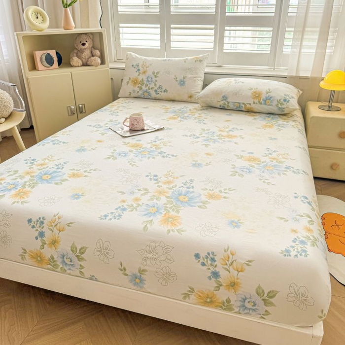 91家纺网 家纺一手货源 找家纺 名优家纺 2025新款12868全棉印花外贸床笠 青禾