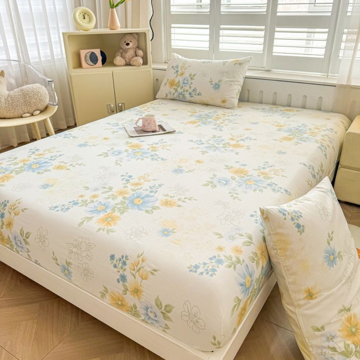 91家纺网 家纺一手货源 找家纺 名优家纺 2025新款12868全棉印花外贸床笠 青禾