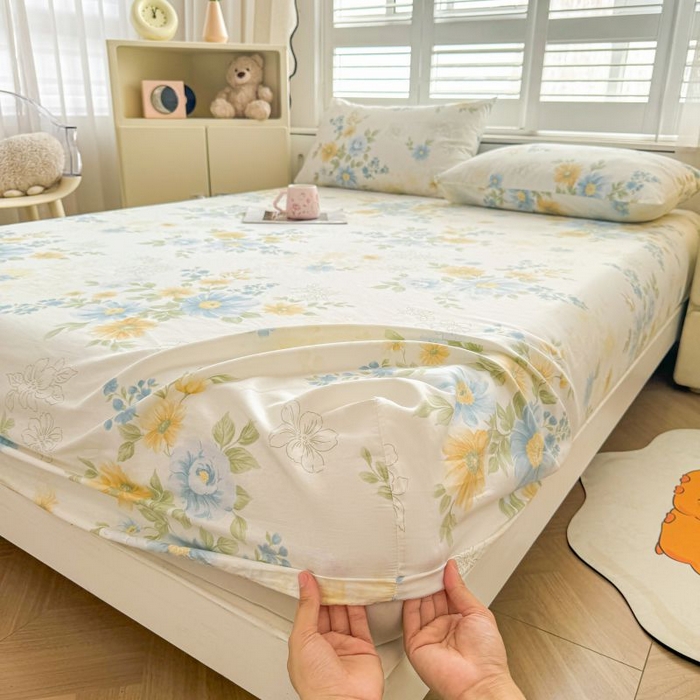 91家纺网 家纺一手货源 找家纺 名优家纺 2025新款12868全棉印花外贸床笠 青禾