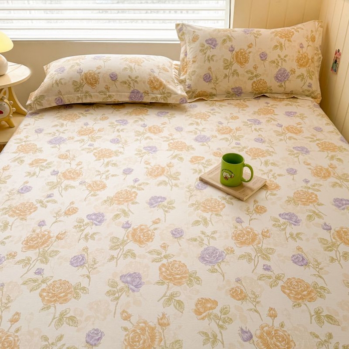 91家纺网 家纺一手货源 找家纺 名优家纺 2025新款12868全棉印花外贸床笠 诗情画意