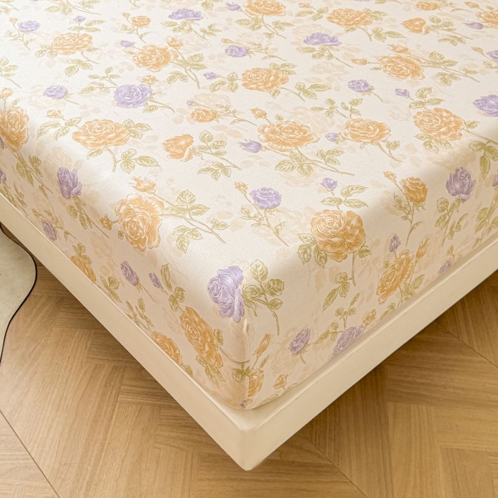 91家纺网 家纺一手货源 找家纺 名优家纺 2025新款12868全棉印花外贸床笠 诗情画意