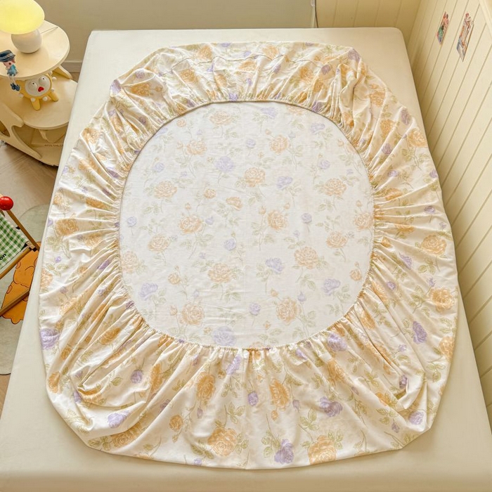 91家纺网 家纺一手货源 找家纺 名优家纺 2025新款12868全棉印花外贸床笠 诗情画意