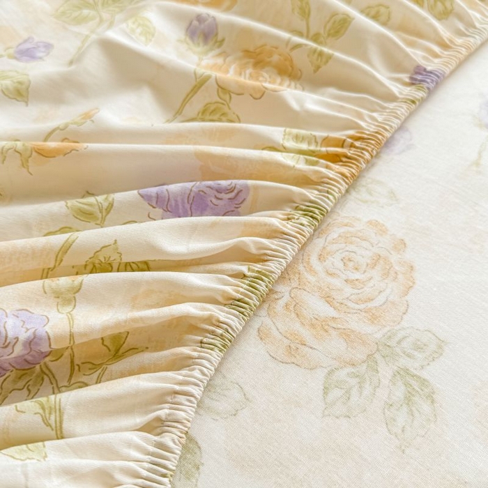 91家纺网 家纺一手货源 找家纺 名优家纺 2025新款12868全棉印花外贸床笠 诗情画意